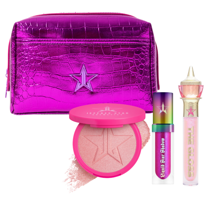 Supreme Fuchsia Alligator Makeup Bag Bundle